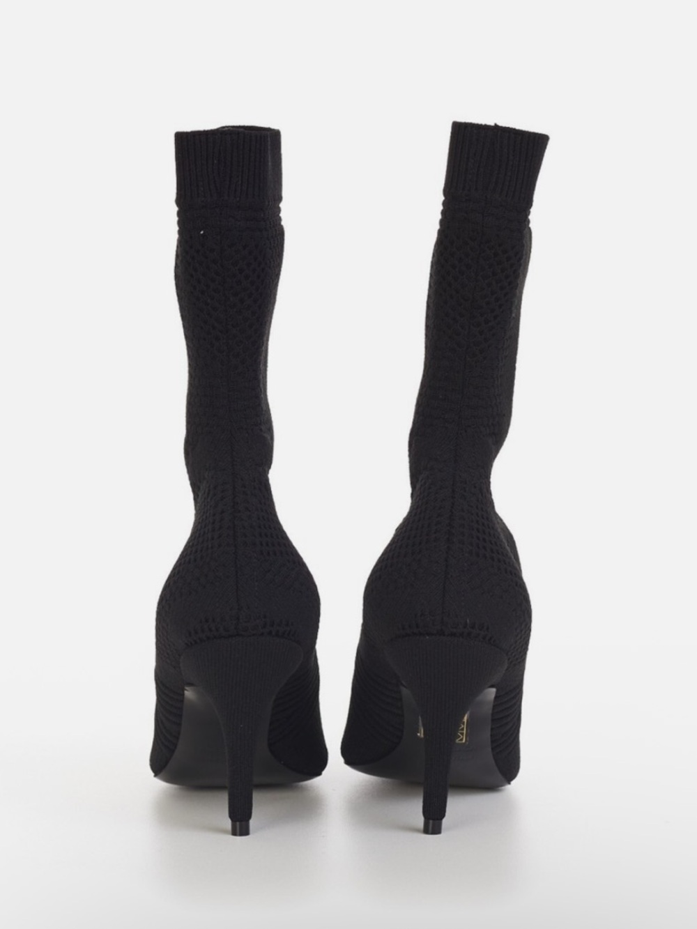 Balenciaga Black Knit Sock Stiletto Ankle Boots - Picture 8 of 10